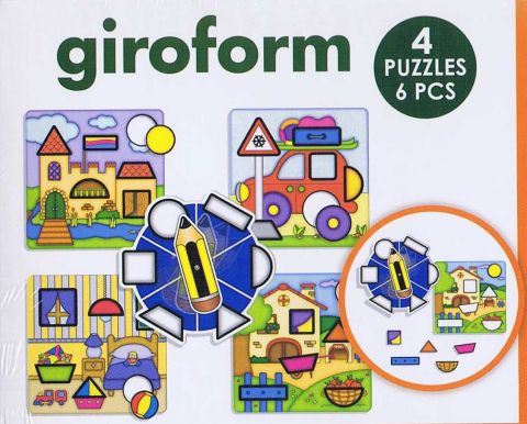 Giroform, 4 puslespil á 6 brikker (2)